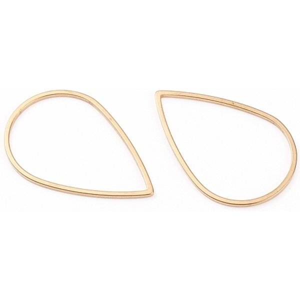 Verbindungsringe Aus Edelstahl 304, TräNe, FüR Schmuck Machen, SchlüSselbund Diy Handwerk, Echtes 18K Vergoldet, 25.5X16.5X0.8 Mm, Innendurchmesser: 23.5X15.5 Mm-image