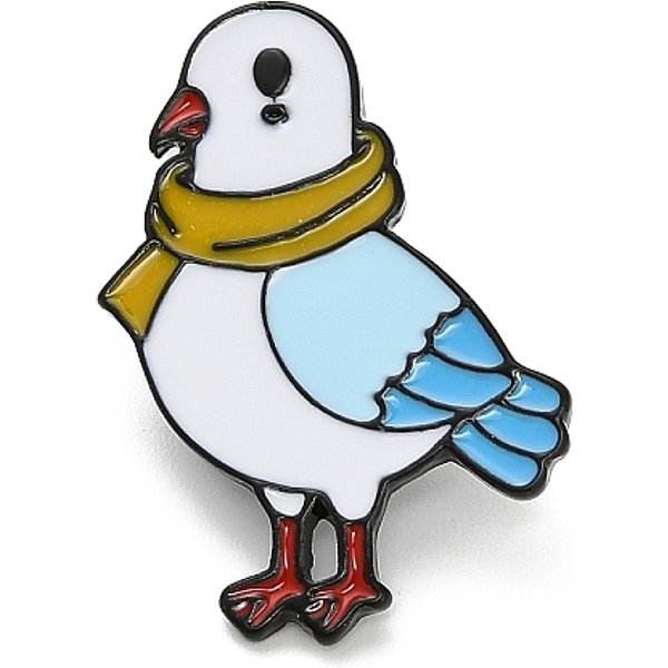 Peace Dove Enamel Pins, Alloy Lapel Pin Backs For Backpack Clothes, White, 32X23.5Mm-image