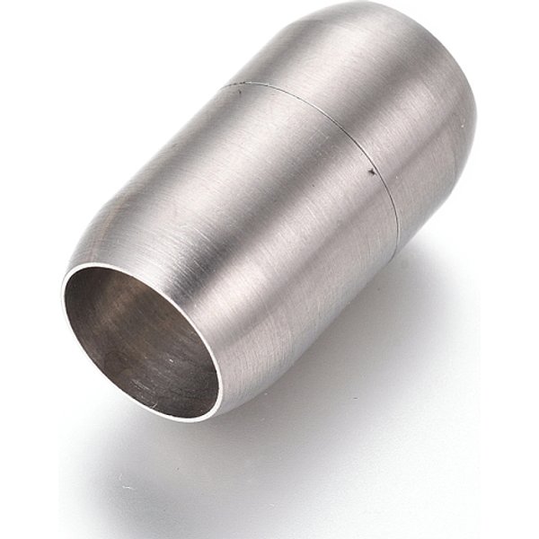 AnlaufgeschüTzte MagnetverschlüSse Aus Edelstahl 304 Mit Einklebbaren Enden, Matt, Kolumne, Edelstahl Farbe, 25X14 Mm, Bohrung: 10.5 Mm-image