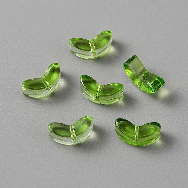 Manuell Murano Glas Perlen, Tulpe, GrüN, 6.5X14X5 Mm, Bohrung: 1 Mm-image