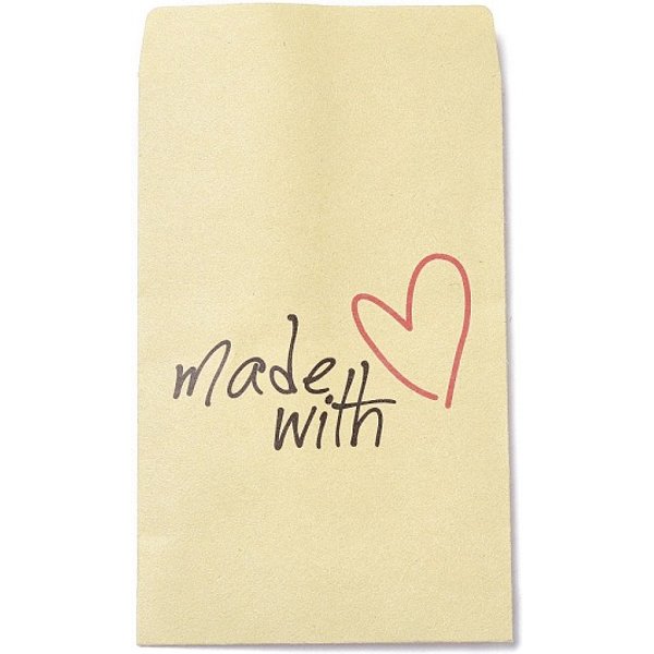 Sacs en papier d'artisanat, sacs-cadeaux, rectangle, motif de coeur, 12.5x7.15x0.03 cm