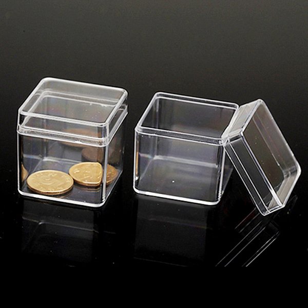 KunststoffperlenbehäLter Aus Polystyrol (Ps), WüRfel, Transparent, 4X4X4 Cm-image
