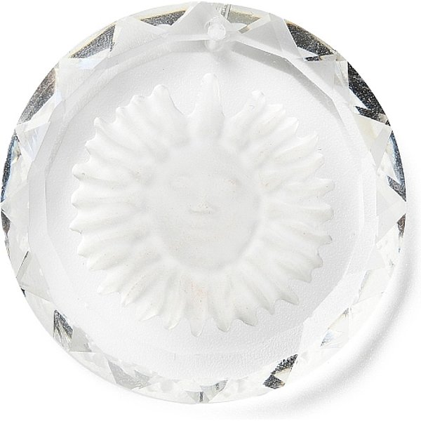Transparente Glas-Anhänger, facettiert, flach rund mit Sonnenanhängern, für Kronleuchter Kristall hängende Anhänger, Transparent, 45x10 mm, Bohrung: 1.8 mm