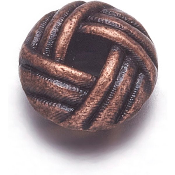 Zinc Alloy Spacer Beads, Flat Round, Cadmium Free & Nickel Free & Lead Free, Red Copper, 6X3.2Mm, Hole: 2Mm-image