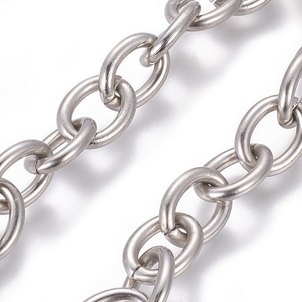 Tarnish Resistant 304 Stainless Steel Rolo Chains, Unwelded, Stainless Steel Color, 7.8Mm, Links: 9.9X7.8X1.9Mm-image