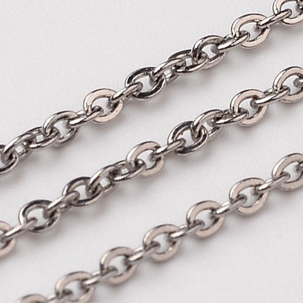 Tarnish Resistant 304 Stainless Steel Rolo Chains, Belcher Chain, Soldered, Stainless Steel Color, 2X1.5Mm-image
