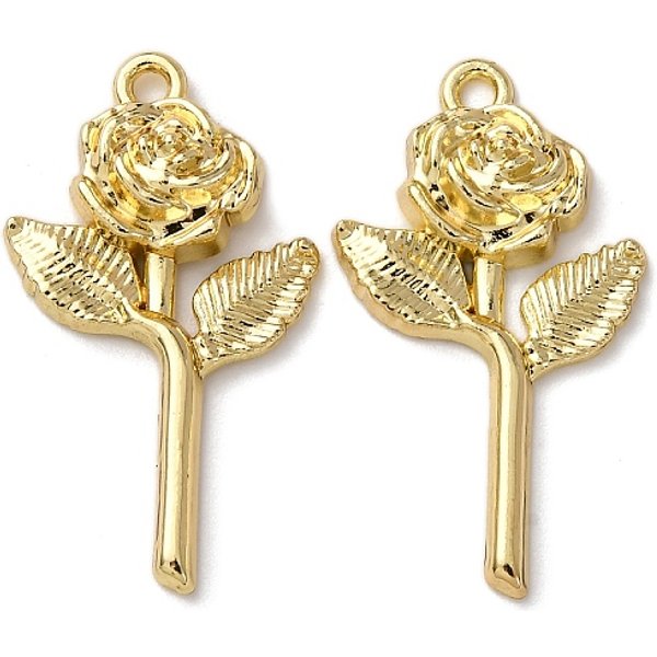Pendentifs En Alliage, Fleur, CréMaillèRe Plaquage, Or, 30X17X3.5Mm, Trou: 1.8Mm-image