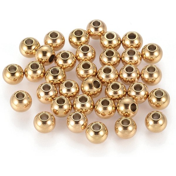 Espaciadores Redondos De Acero Inoxidable Con Revestimiento IóNico (Ip) 202, Dorado, 4X3Mm, Agujero: 1.5 Mm-image