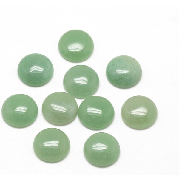 Cabochon Avventurina Verde Naturale, Mezzo Tondo/Cupola, 10X4-5Mm-image
