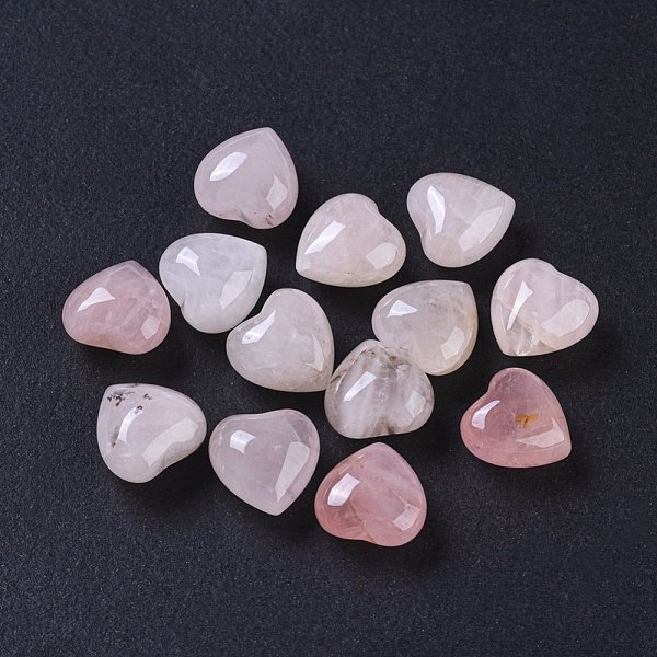 Natural Rose Quartz Heart Love Stone, Pocket Palm Stone For Reiki Balancing, 15.2X15X9.2Mm-image