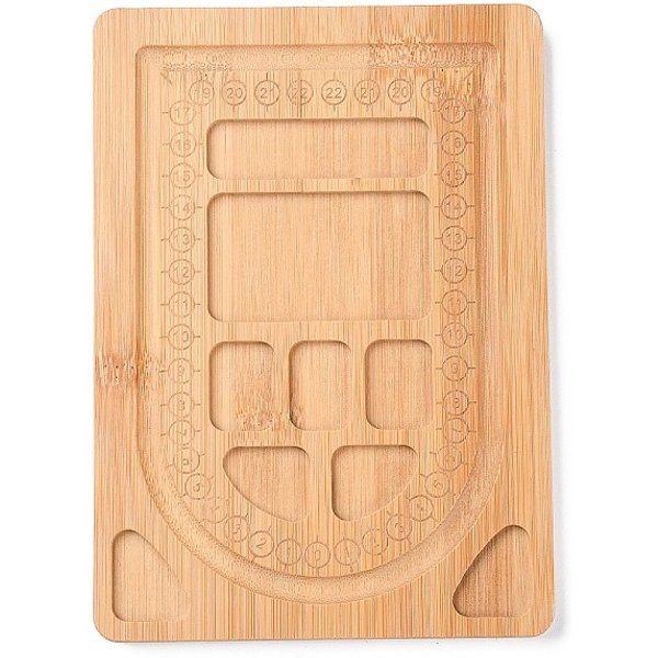 Bamboo Bead Design Board, DIY Beading Jewelry Necklace Making Tray, Rectangle, Navajo White, 19.7x14x1cm
