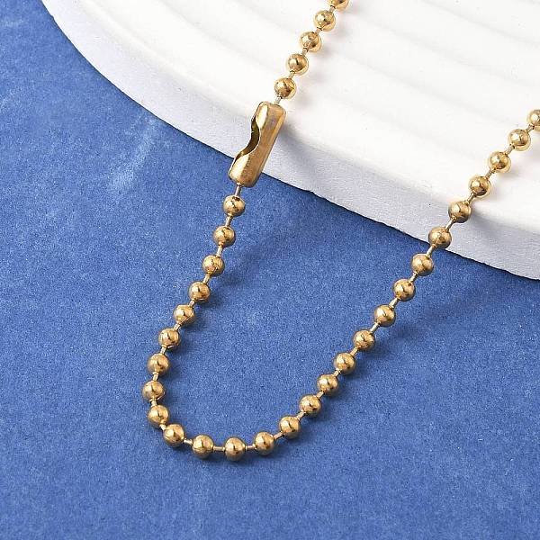 304 Edelstahl Kugelkette Halskette, golden, 29.5 Zoll (75 cm) x 2.3 mm