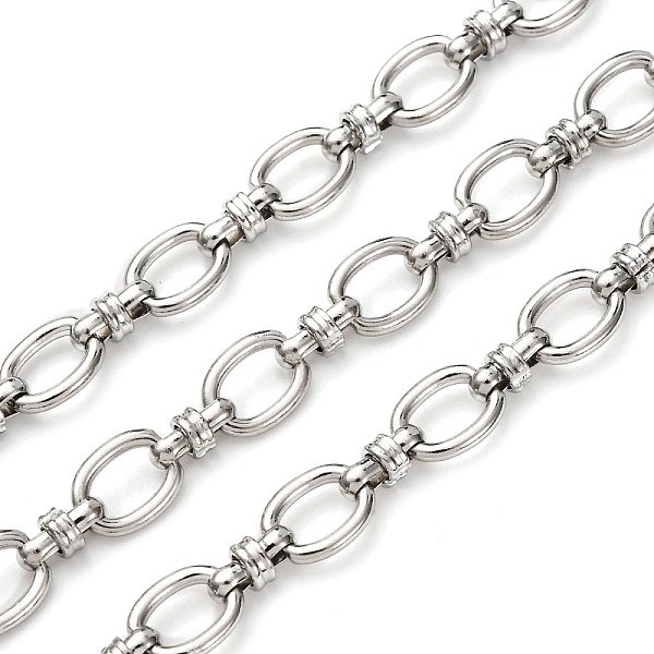 304 Stainless Steel Oval Link Chains, Unwelded, Stainless Steel Color, 9X7X1.5Mm-image