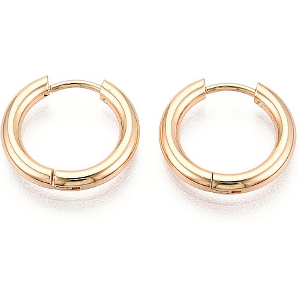 Creolen Aus Edelstahl 304, Ionenbeschichtung (Ip), Echtes 18K Vergoldet, 16X17X2.5 Mm-image