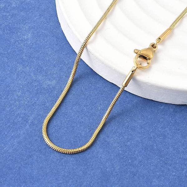 Ion Plating(Ip) 304 Stainless Steel Snake Chains Necklaces, With Lobster Clasps, Golden, 23.7 Inch(60.2Cm), 1.2Mm-image