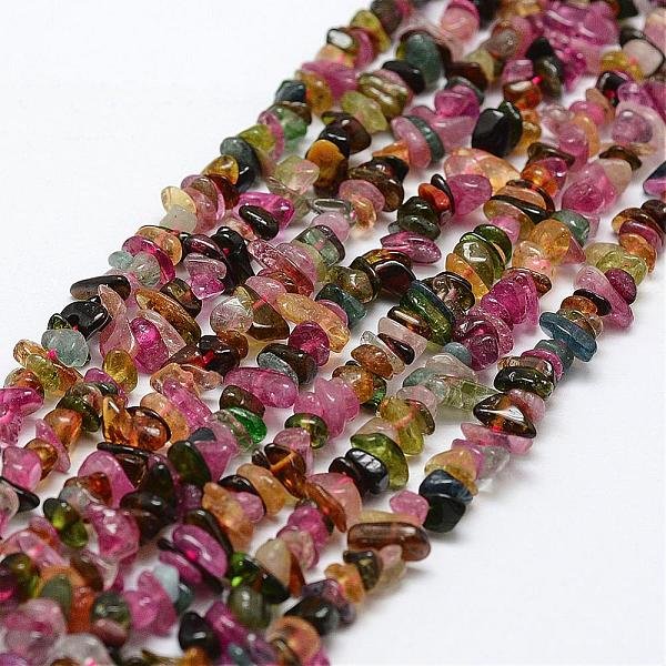 Chapelets de perles en tourmaline naturelle, puce, Grade a, colorées, 4-13x3-13x1-4mm, Trou: 0.4mm, environ 80-81 cm