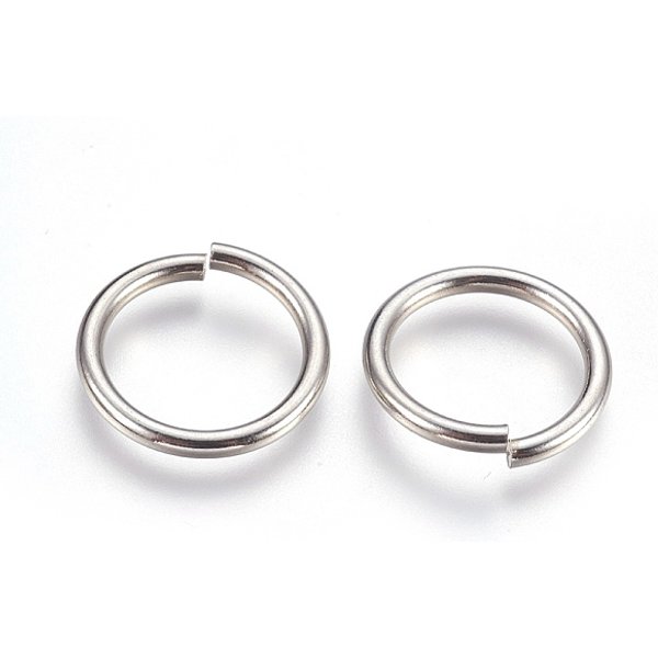 Anneaux Ouverts En Acier Inoxydable 304 RéSistant Au Ternissement, Couleur Inoxydable, 10 Jauge, 22X2.5Mm, DiamèTre IntéRieur: 17 Mm, 100 Pcs /Sachet-image
