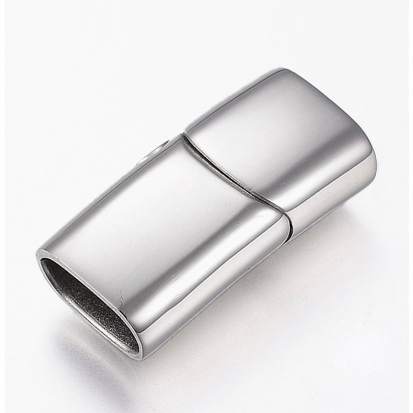 Fermoirs MagnéTiques En Acier Inoxydable 304 RéSistant Au Ternissement Avec Emembouts ColléEs, Rectangle, Couleur Inoxydable, 29X14X8Mm, Trou: 6X12Mm-image