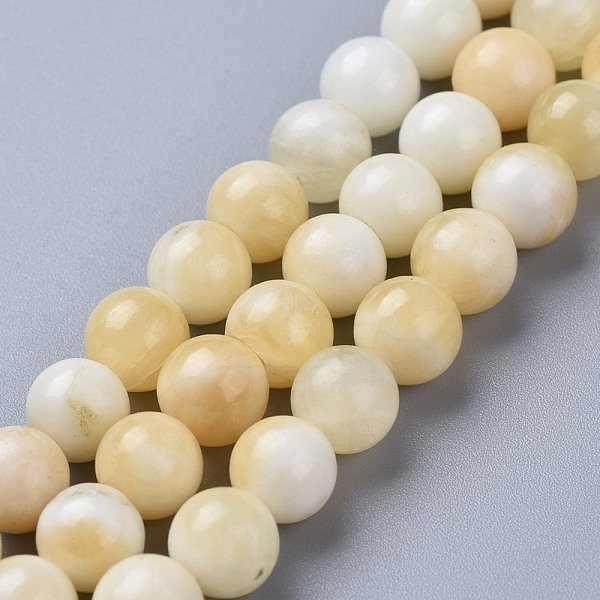 Miele Naturale Perle Di Giada Fili, Tondo, 8-8.5Mm, Foro: 0.8 Mm, Circa 46Pcs/Filo, 14.96 Pollice (38 Cm)-image