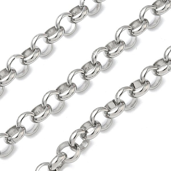 ChaîNes Rolo En Acier Inoxydable 304, Non SoudéE, Avec Bobine, Couleur Inoxydable, 6X2Mm-image