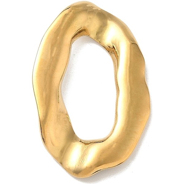 Anneaux De Liaison En Acier Inoxydable 304, Ovale Texturé, Or, 42X27X5Mm, DiamèTre IntéRieur: 25X12.5 Mm-image
