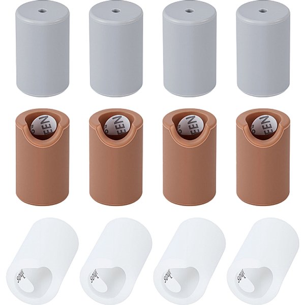 12 StüCk Selbstklebende MöBelecken Aus Silikon In 3 Farben, Eckenschutz, Kolumne, Mischfarbe, 28.5X18 Mm, Bohrung: 3 Mm, Innendurchmesser: 17.5 Mm, 4 Stk. Je Farbe-image
