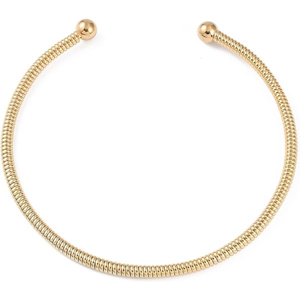 Collane Elastiche In Acciaio Inossidabile Placcato Ionico (Ip) 304 Per Donna, Collane Con Colletto A Polsino, Vero Placcato Oro 18K, 15.75X0.47 Pollice (40X1.2 Cm)-image
