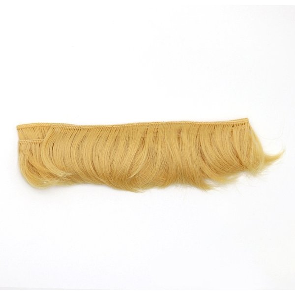 Fibre Haute TempéRature Frange Courte Coiffure PoupéE Perruque Cheveux, Pour Bricolage Fille Bjd CréAtions Accessoires, Or, 1.97 Pouce (5 Cm)-image