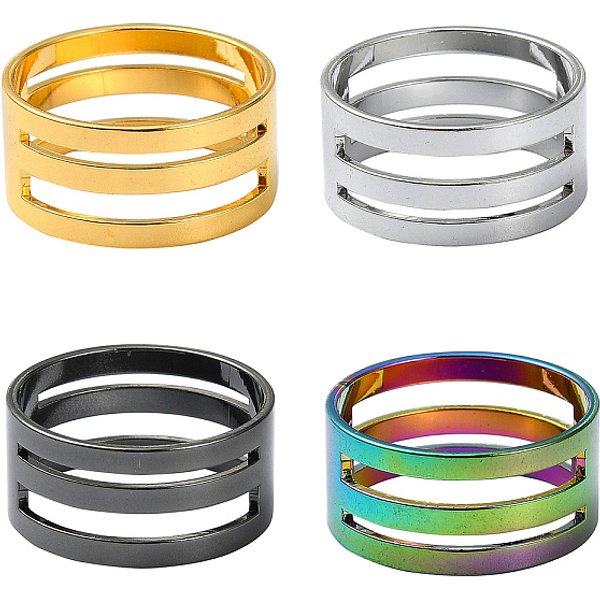 4Pcs 4 Colors Brass Rings, Assistant Tool, For Buckling, Open And Close Jump Ring, Mixed Color, 18X9Mm, 1Pc/Style-image