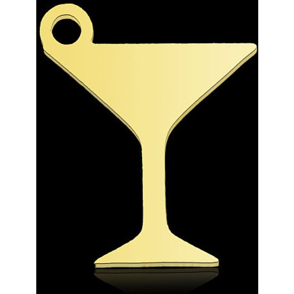 Ionenplattierung (Ip) 201 EdelstahlanhäNger, Becher, Echtes 18K Vergoldet, 14X11.5X1 Mm, Bohrung: 1.4 Mm-image