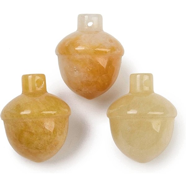 NatüRliche Topazjade AnhäNger, Eichel Charme, 21-22X17 Mm, Bohrung: 1.4 Mm-image