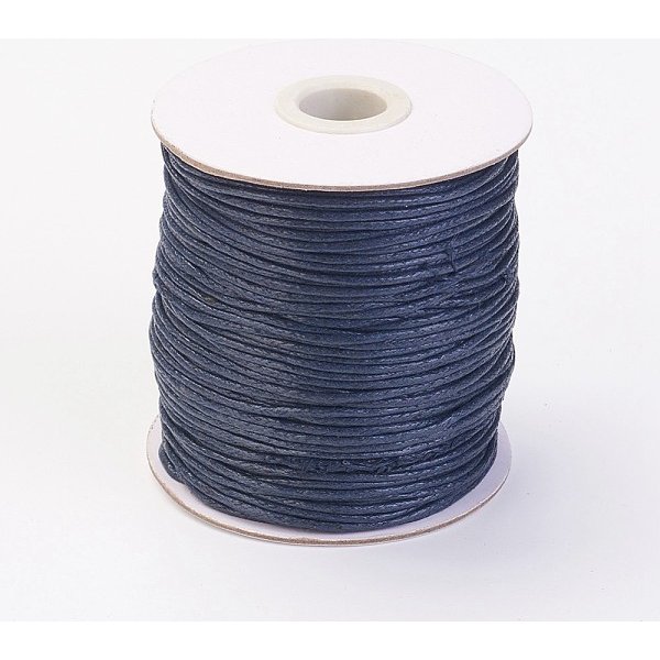 Waxed Cotton Thread Cords, Prussian Blue, 1.5Mm, About 100Yards/Roll(300 Feet/Roll)-image