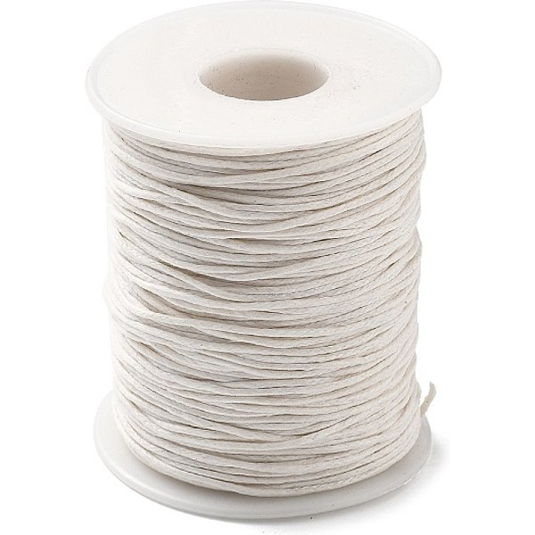 Waxed Cotton Thread Cords, Macrame Artisan String For Jewelry Making, Old Lace, 1Mm, About 100Yards/Roll-image