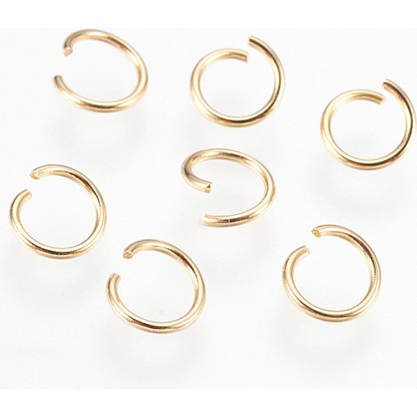 304 Stainless Steel Open Jump Rings, Golden, 21 Gauge, 6X0.7Mm, Inner Diameter: 4Mm-image