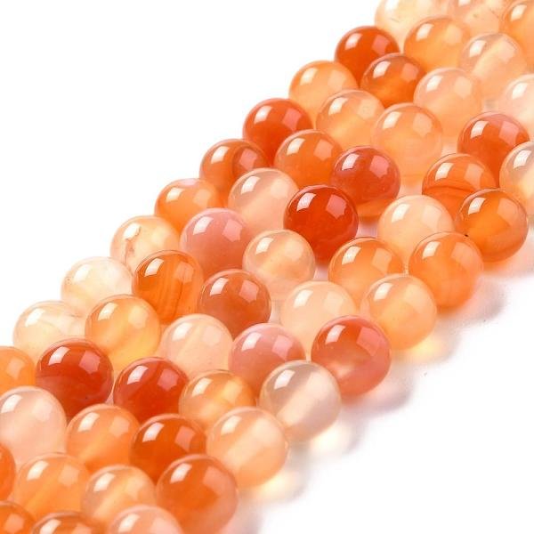 Chapelets de perles en cornaline naturelle, ronde, 8mm, Trou: 1mm, Environ 45 pcs/chapelet, 15 pouce