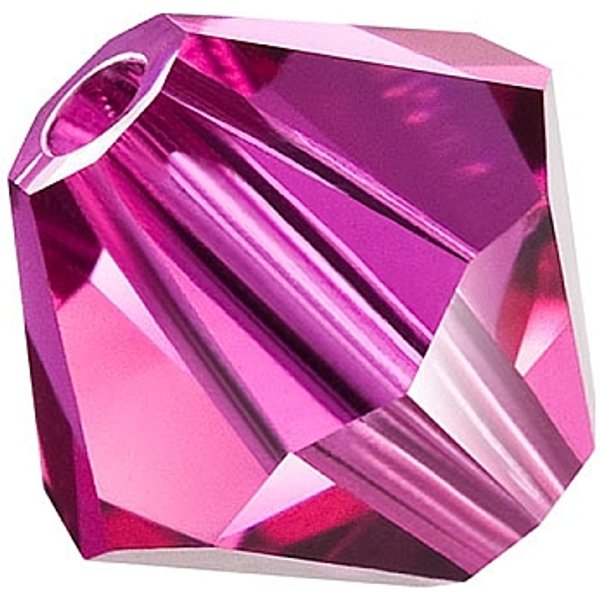 Perle Di Cristallo Preciosa, Cristallo Ceco, Bicono(451 69 302 Rondelle), 70350 Fucsia, 4Mm, Foro: 0.8 Mm-image