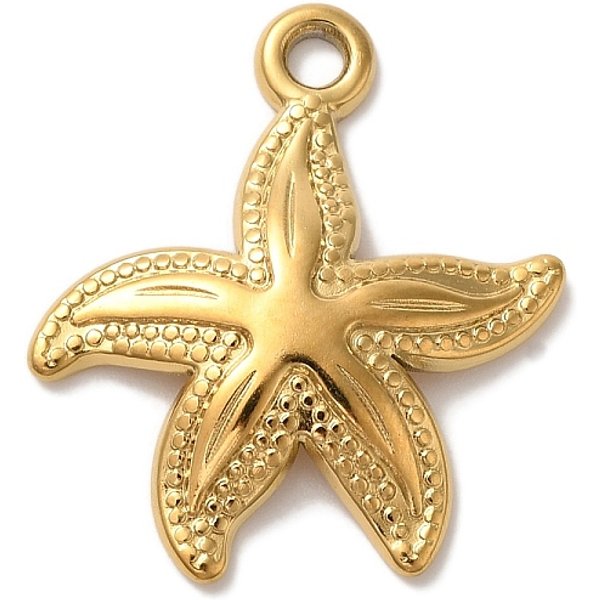 Pendentifs En Acier Inoxydable 304 Avec Placage Ionique (Ip), Charme éToile De Mer, VéRitable 18K Plaqué Or, 26X23X3Mm, Trou: 2Mm-image