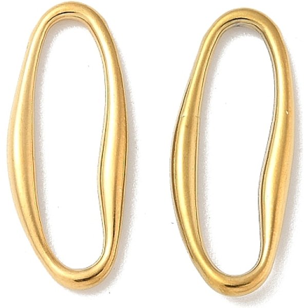 304 Stainless Steel Oval Linking Rings, Ion Plating(Ip), Real 18K Gold Plated, 21.5X8.5X2.5Mm, Inner Diameter: 18.5X4.5Mm-image