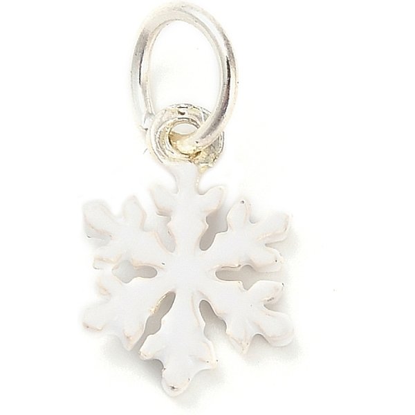 Breloques En Alliage éMaillé Sur Le ThèMe De NoëL, Avec Anneau De Jonction, Flocon De Neige, 14.5X10X2Mm, Trou: 5Mm-image