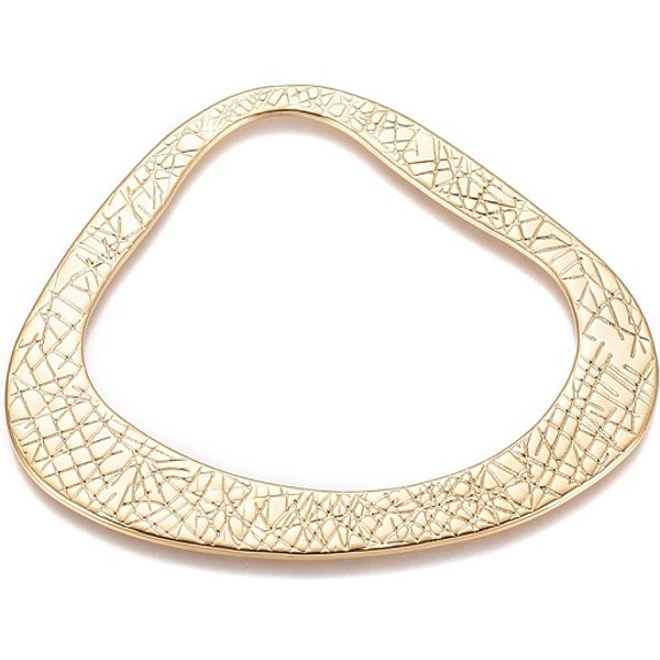 Verbindungsringe Aus Edelstahl 304, Strukturiert, Golden, 43X50X1 Mm, Innendurchmesser: 34X37 Mm-image
