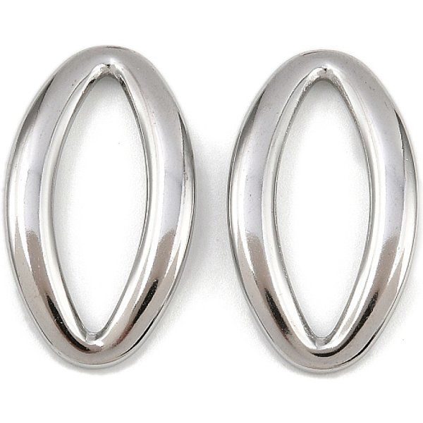304 Stainless Steel Linking Rings, Horse Eye, Non-Tarnish, Stainless Steel Color, 26.5X15X3Mm, Inner Diameter: 21.5X7Mm-image