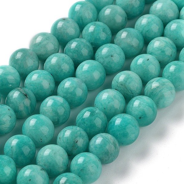 Pietra Preziosa Naturale Perle Tonde Amazonite Fili, 8Mm, Foro: 1 Mm, Circa 48Pcs/Filo, 15.7 Pollice-image