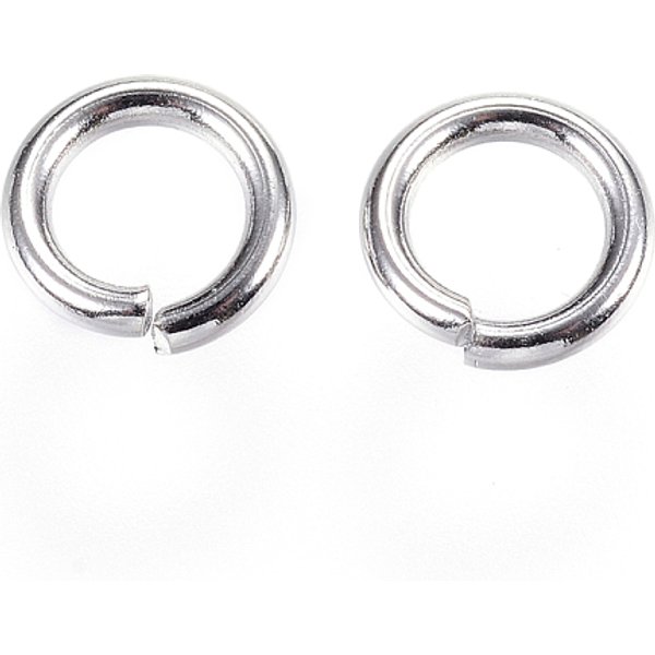 Tarnish Resistant 304 Stainless Steel Jump Rings, Open Jump Rings, Stainless Steel Color, 8X1.5Mm, Inner Diameter: 5Mm-image