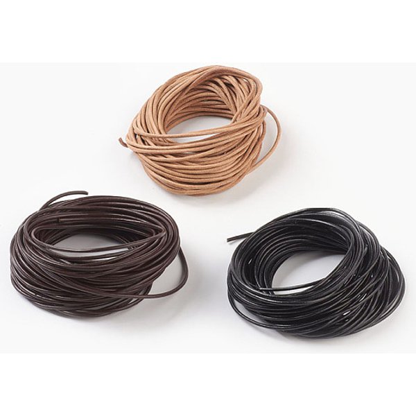 Rindslederband, Leder Schmuckkabel, Schmuck DIY, das Material, Runde, Mischfarbe, 1.5 mm, ca. 10.93 Yard (10m)/Bündel