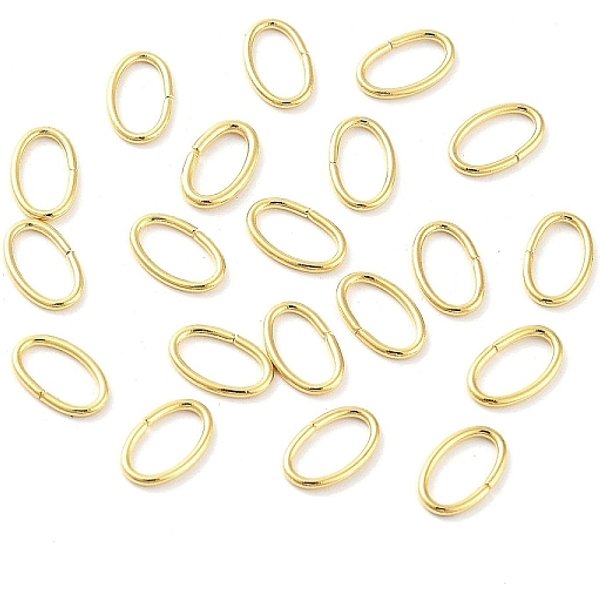 Anelli Di Congiunzione In Acciaio Inossidabile 304, Anelli Di Salto Chiusi, Ovale, Vero Placcato Oro 18K, 5X8X0.8Mm, Diametro Interno: 3.5X6.5Mm, Circa 142Pcs/10G-image
