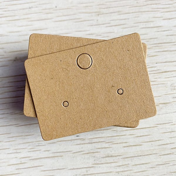 Kraft Paper Earring Display Cards, Jewelry Display Cards, Rectangle, 4.5X3.2Cm, 100Pcs/Bag.-image