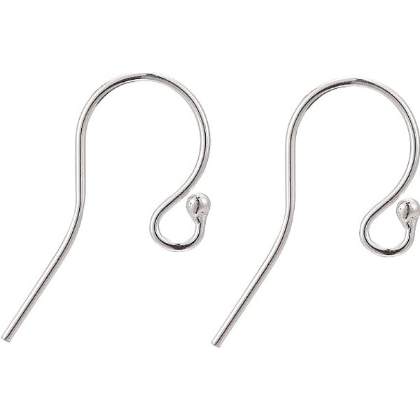 925 Sterling Silber Ohrhaken, Mit 925 Stempel, Silber, 24X11X1.8 Mm, 21 Gauge, Stift: 0.7 Mm-image