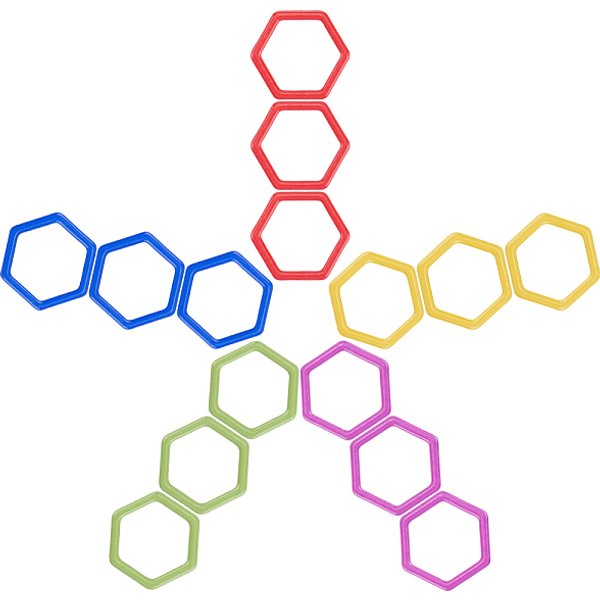 100 StüCk 5 Farben Backfarbe Eisen Strickwerkzeug, HäKeln Sie Verriegelungsstich Marker Halter, Hexagon, Mischfarbe, 14X12X1 Mm, Innendurchmesser: 10X11 Mm, 20 Stk. Je Farbe-image