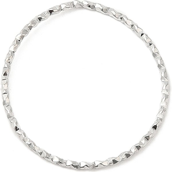 Non-Tarnish 304 Stainless Steel Linking Rings, Textured, Round Ring, Stainless Steel Color, 24-25X1Mm, Inner Diameter: 22-23Mm-image
