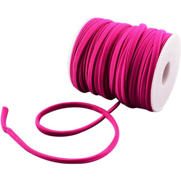 Soft Nylon Cord, Flat, Medium Violet Red, 5X3Mm, About 21.87 Yards(20M)/Roll-image